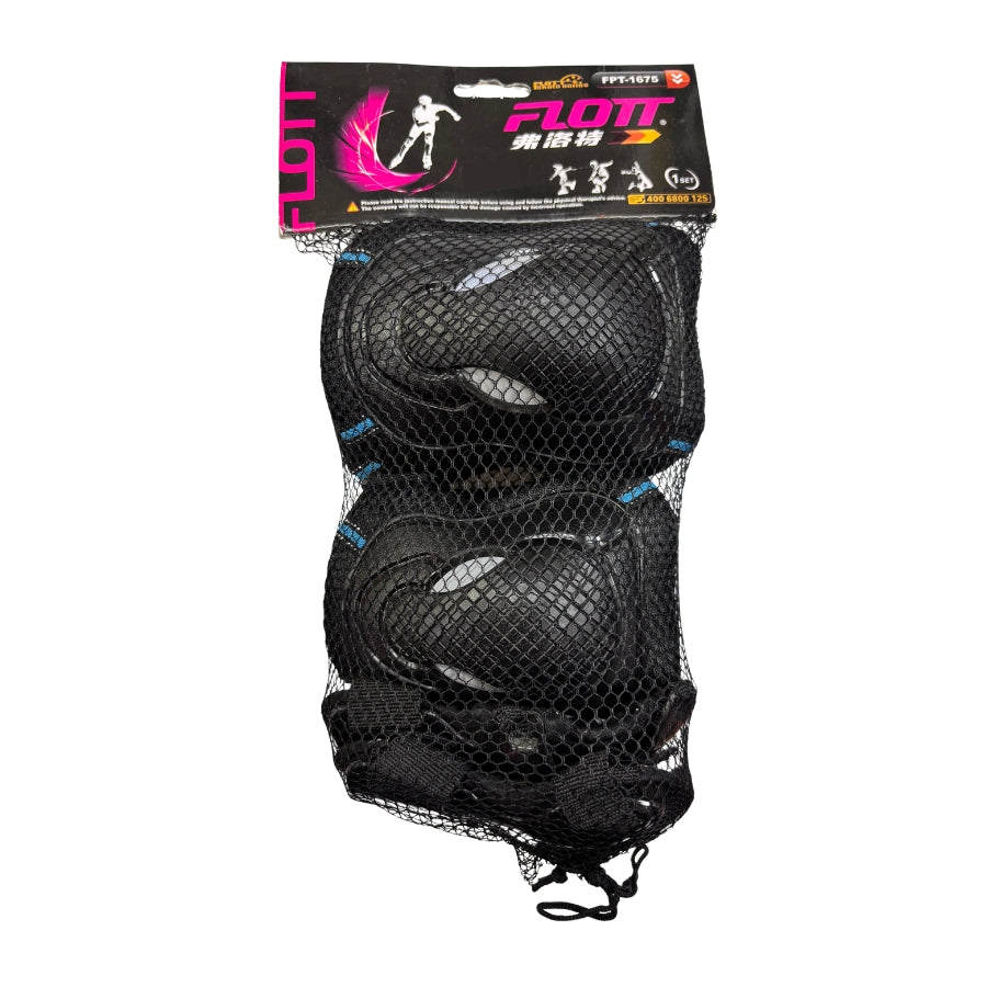 SET PROTECTOR DE PATIN FLOTT 3 PIEZAS INFANTIL NEGRO