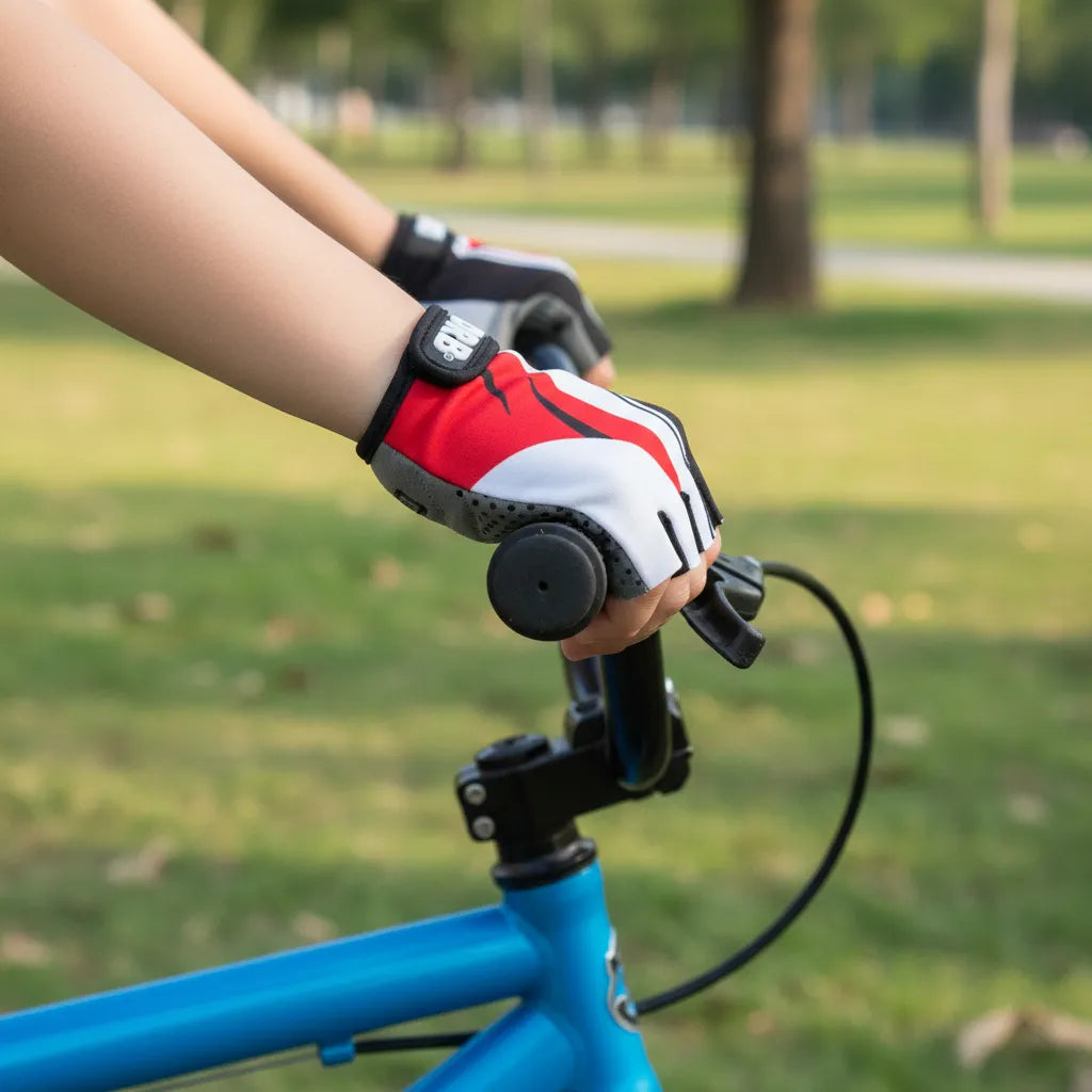 GUANTE CICLISMO DRB GIRO 2.0 INFANTIL BLANCO ROJO