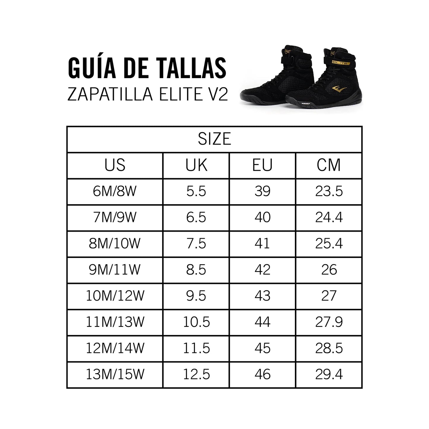 ZAPATILLAS BOX EVERLAST ELITE 2 HIGH TOP NEGRO