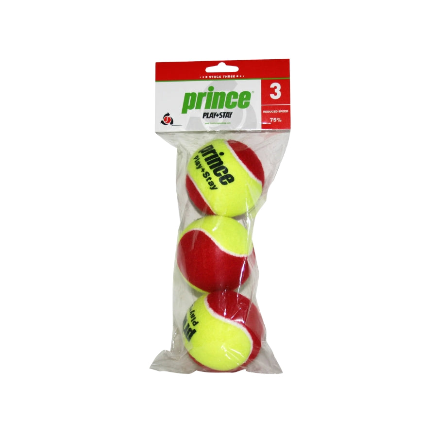 SET 3 PELOTAS DE TENIS PRINCE PLAY & STAGE 3