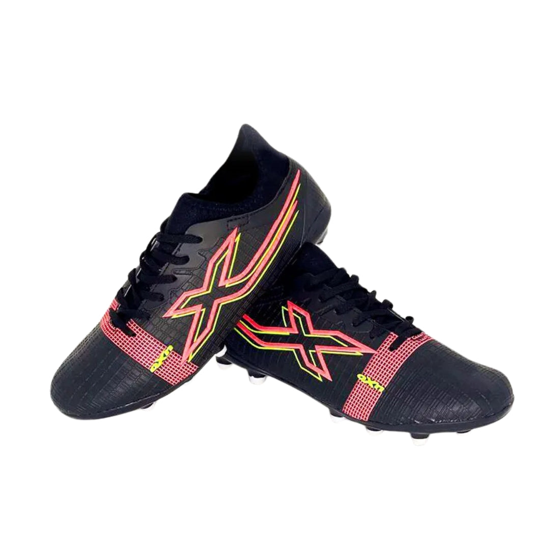 Zapato Fútbol OXN Velox 4 Neo Campo Pvc Preto/Coral/Lima