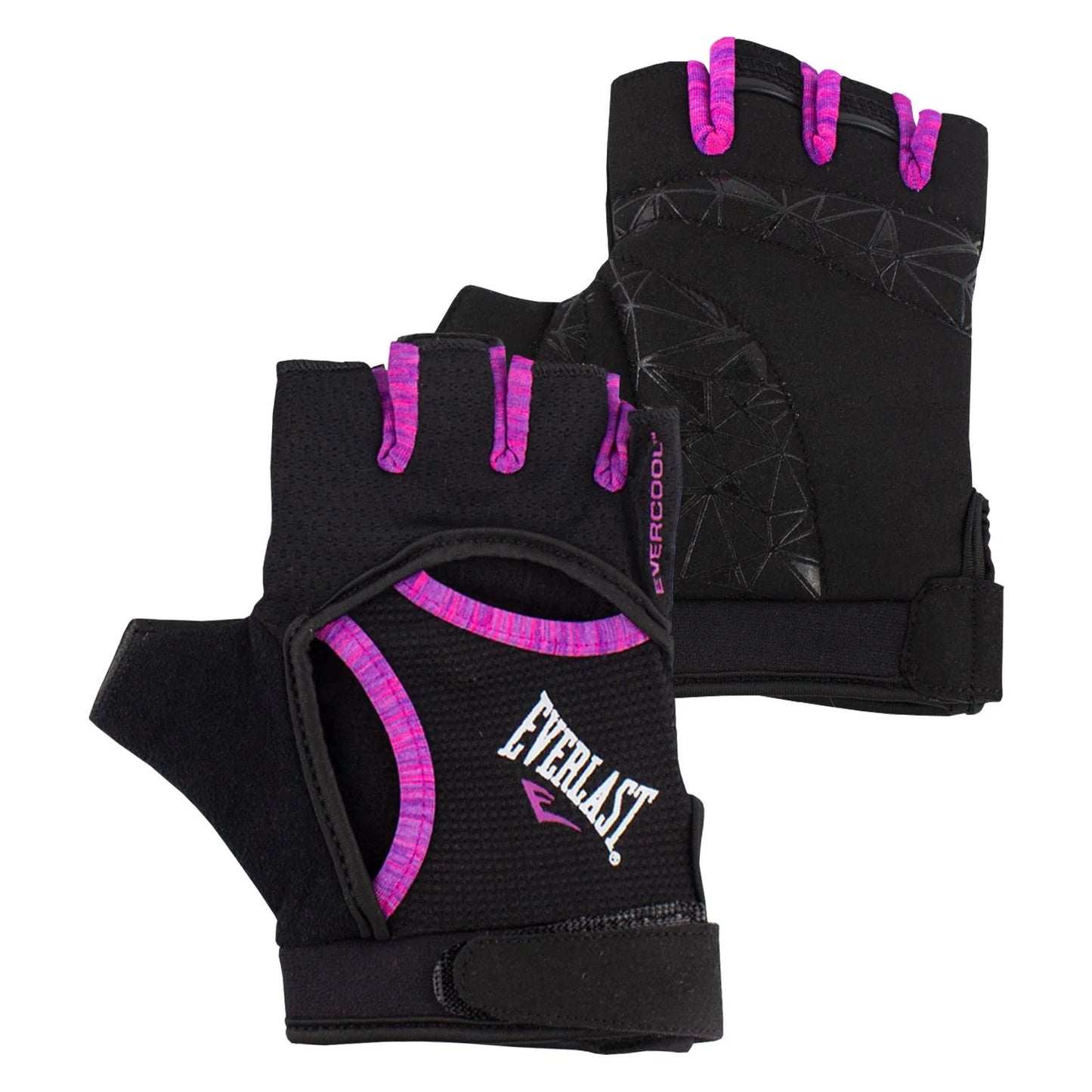 GUANTE EVERLAST FITNESS VENTO MUJER NEGRO ROSADO