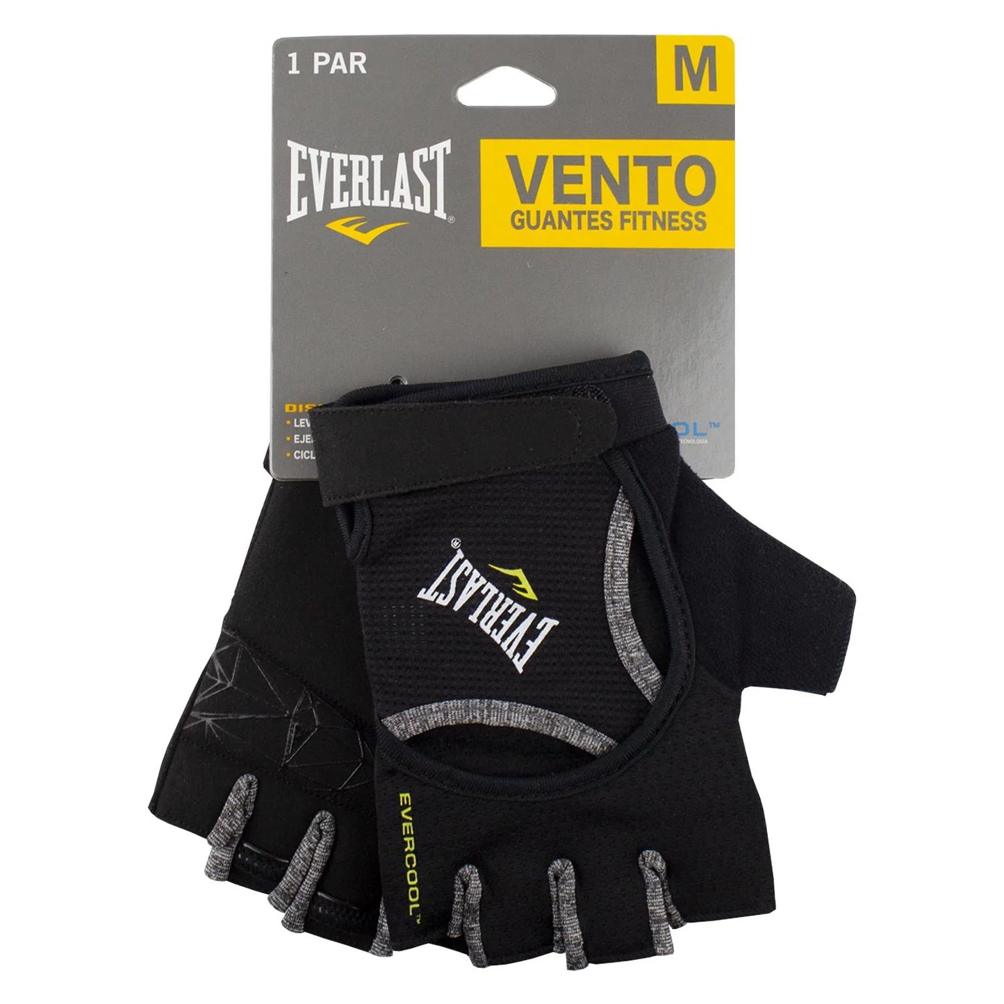 GUANTE EVERLAST FITNESS VENTO MUJER NEGRO GRIS