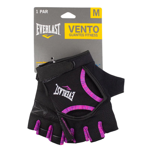 GUANTE EVERLAST FITNESS VENTO MUJER NEGRO ROSADO