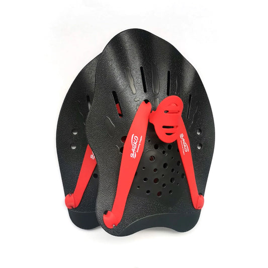 MANOPLA DE NATACION HAND PADDLE NEGRO/ROJO
