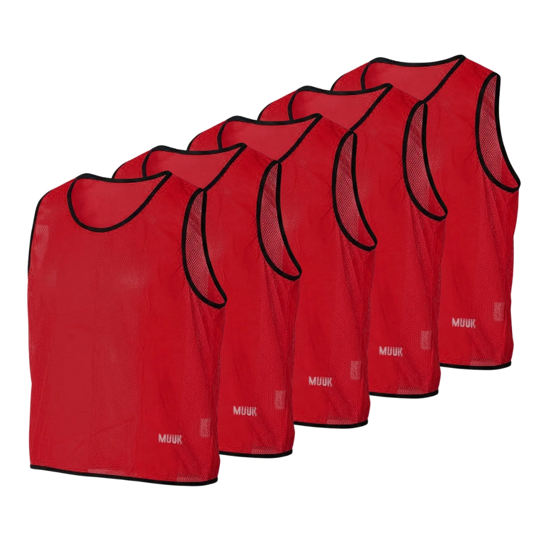 SET 5 PETOS ENTRENAMIENTO MUUK ROJO