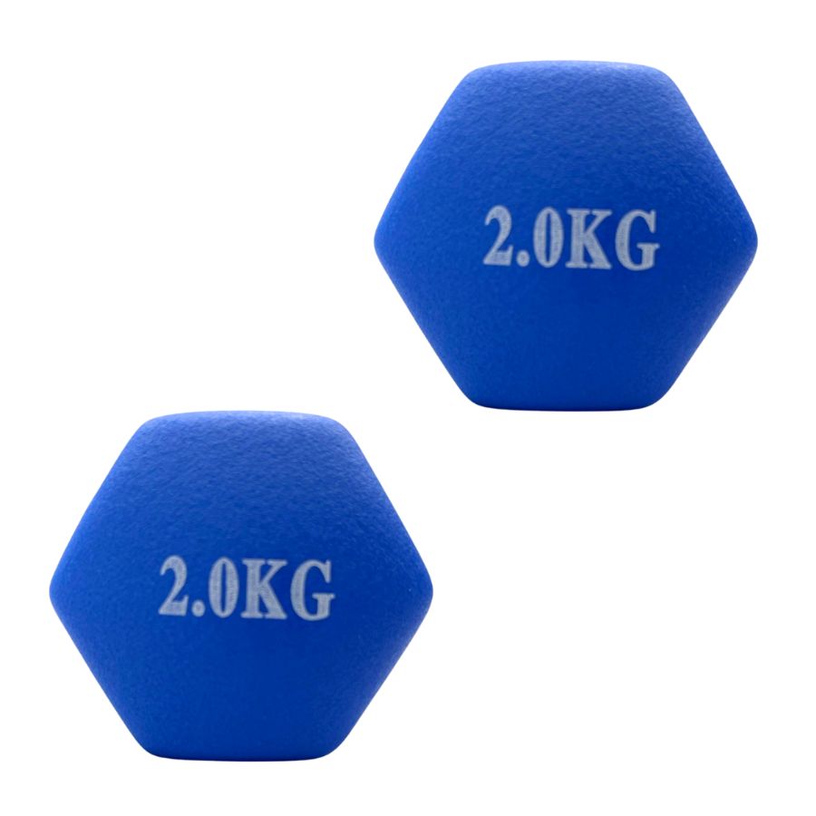 MANCUERNA RECUBIERTA PAR 2KG AZUL LS