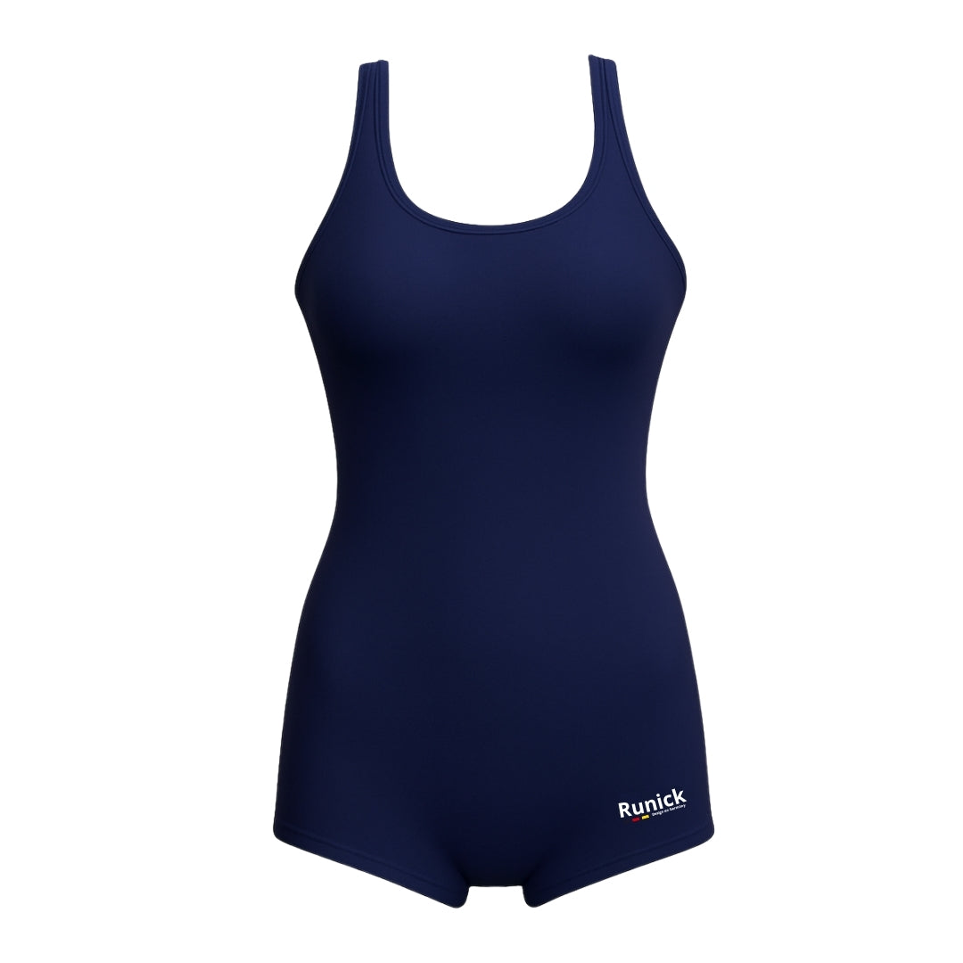 TRAJE BAÑO RUNICK MUJER TIPO BOXER AZUL MARINO