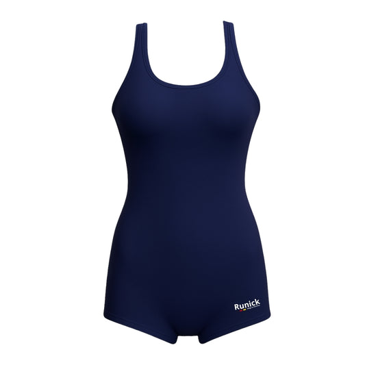 TRAJE BAÑO RUNICK MUJER TIPO BOXER AZUL MARINO