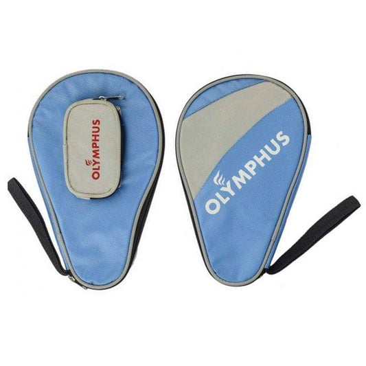 FUNDA PALETA PING PONG OLYMPHUS CON PORTA PELOTA CELESTE