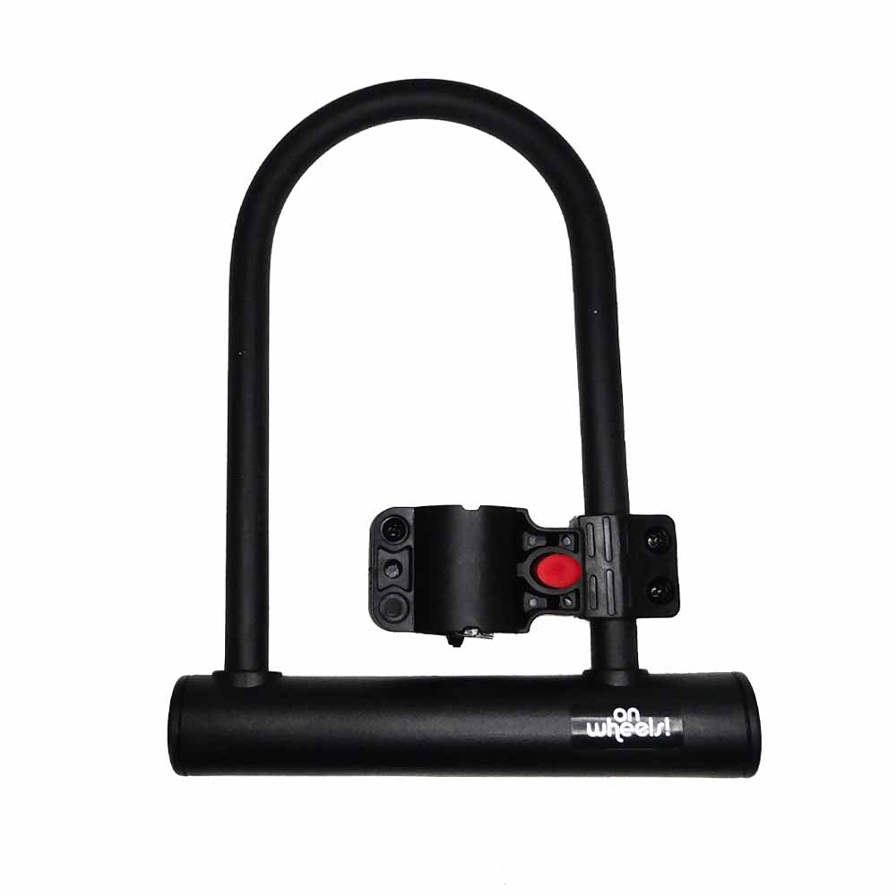 CANDADO U-LOCK ONWHEELS CORTO CON SOPORTE - NEGRO