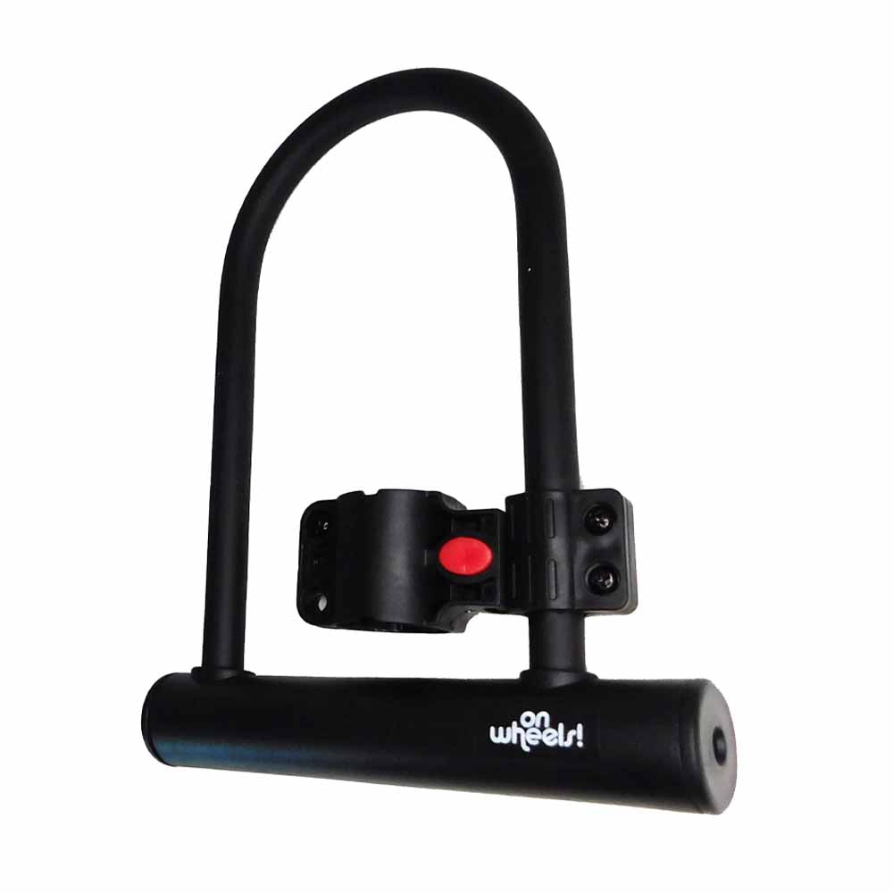 CANDADO U-LOCK ONWHEELS CORTO CON SOPORTE - NEGRO