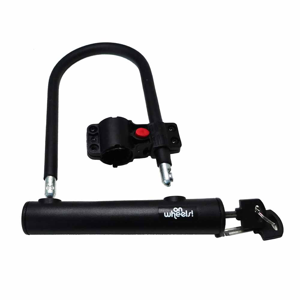 CANDADO U-LOCK ONWHEELS CORTO CON SOPORTE - NEGRO