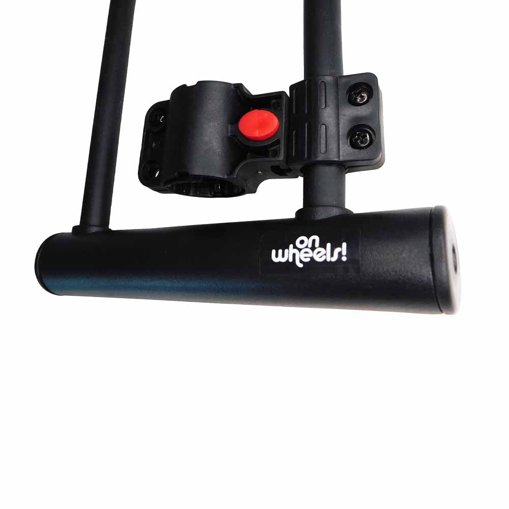 CANDADO U-LOCK ONWHEELS CORTO CON SOPORTE - NEGRO
