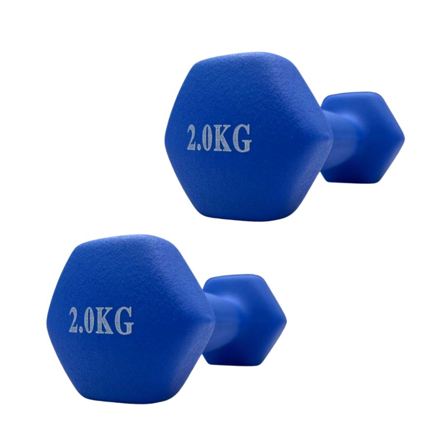 MANCUERNA RECUBIERTA PAR 2KG AZUL LS