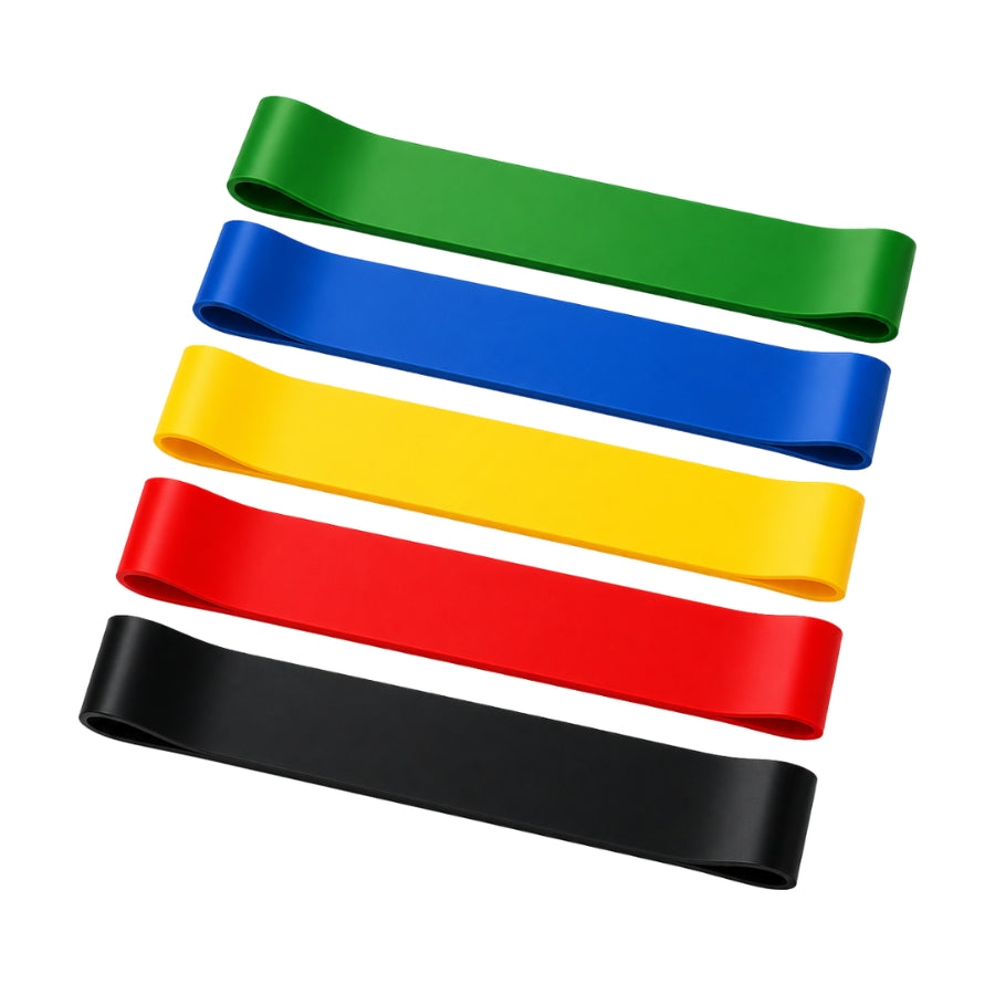 SET 5 BANDAS DE RESISTENCIA ELASTICADAS CERRADAS MULTICOLOR LS