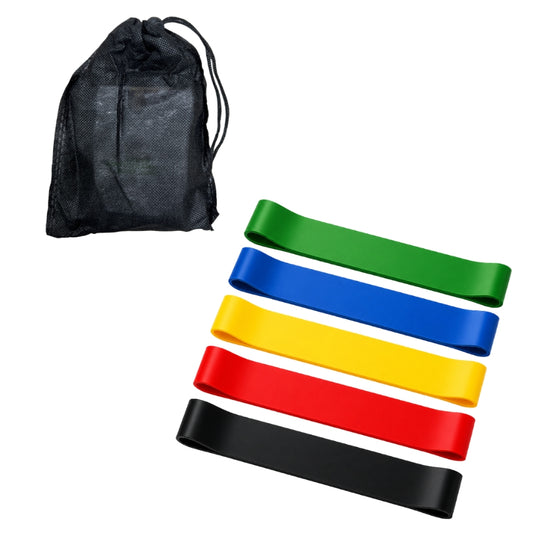 SET 5 BANDAS DE RESISTENCIA ELASTICADAS CERRADAS MULTICOLOR LS