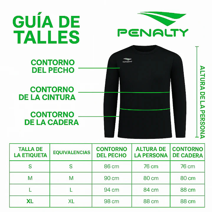 PRIMERA CAPA PENALTY SKIN TERMICA MANGA LARGA 075 NEGRA