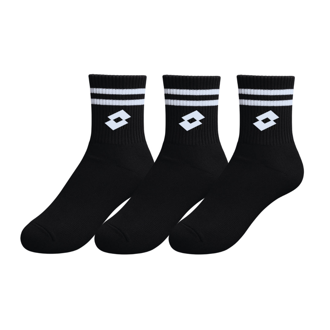 TRIPACK CALCETINES LOTTO CREW MEDIOS NEGRO