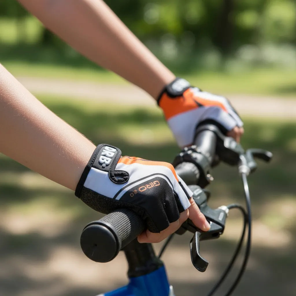 GUANTE CICLISMO DRB GIRO 2.0 INFANTIL BLANCO NARANJO