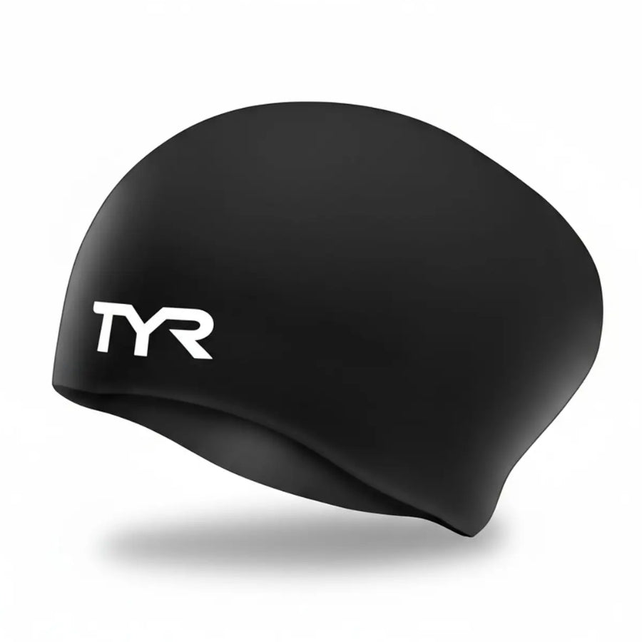 GORRO NATACION TYR SILICONA LONG HAIR NEGRO