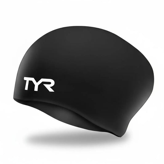 GORRO NATACION TYR SILICONA LONG HAIR NEGRO