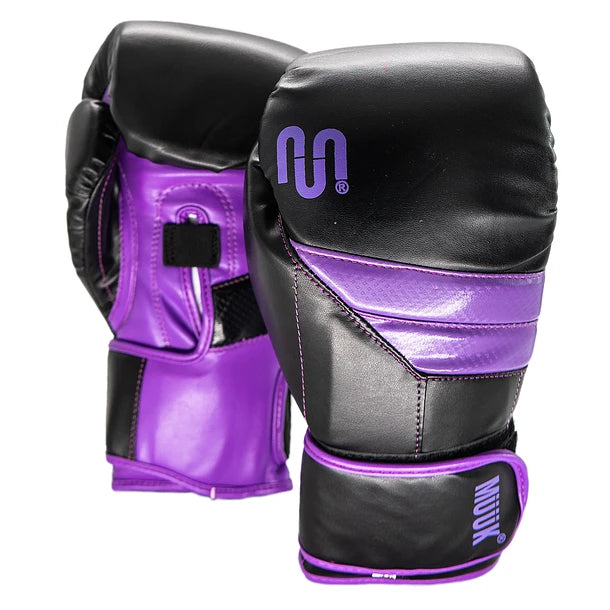 GUANTE DE BOX MUUK PU K.O. NEGRO/PURPURA