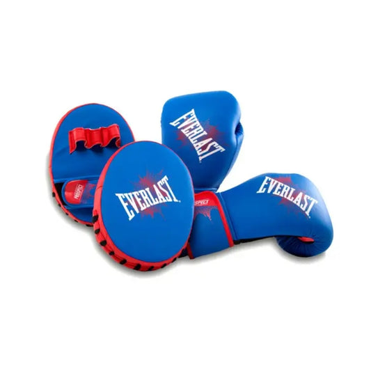 PACK GUANTE BOX + GUANTE FOCO EVERLAST PROSPECT AZUL ROJO 8OZ
