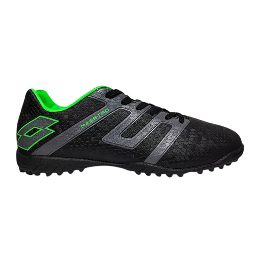 Zapato Baby Futbol Lotto Maestro Tf Negro Verde J0509