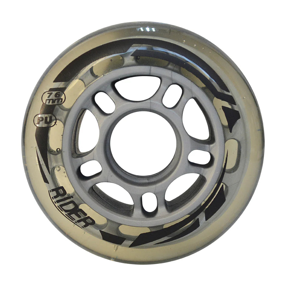 SET 4 RUEDAS RIDER REPUESTO TRANSPARENTE 76MM
