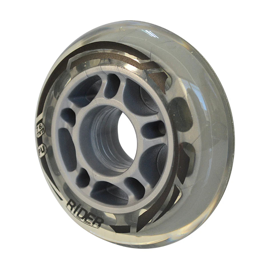 SET 4 RUEDAS RIDER REPUESTO TRANSPARENTE 76MM