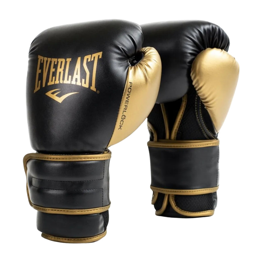 GUANTE BOX EVERLAST POWERLOCK 2R HOOK&LOOP NEGRO DORADO