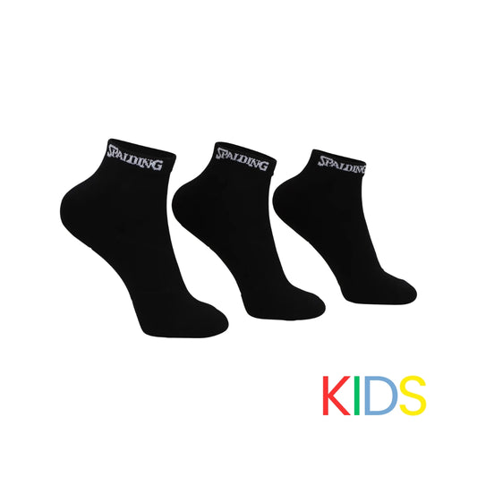 Tripack Calcetas Spalding Negros Caña Baja Kids