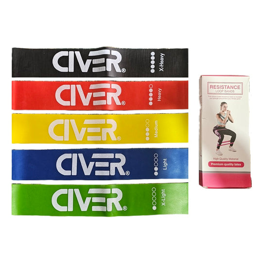 SET 5 BANDAS DE RESISTENCIA ELASTICADAS CERRADAS CIVER
