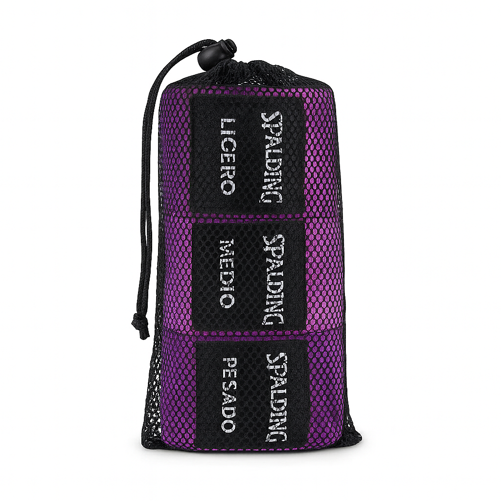 SET 3 BANDAS DE RESISTENCIA TELA CERRADAS SPALDING ROSA