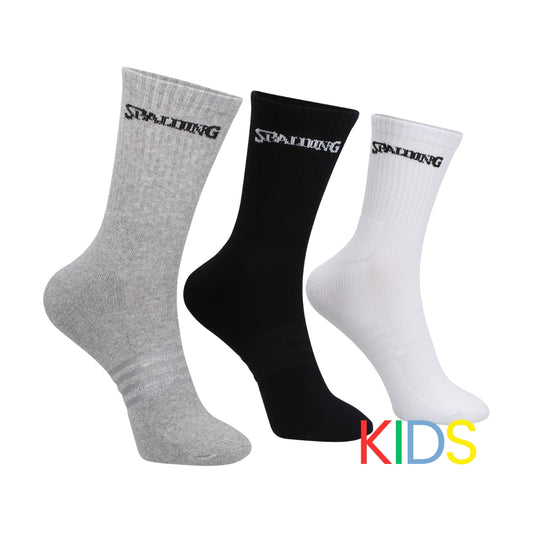 Tripack Calcetas Spalding Tricolor Caña media Kids