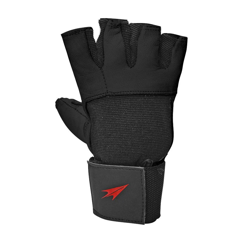 GUANTE FITNESS TORPEDO CUERO MUÑECA NEGRO