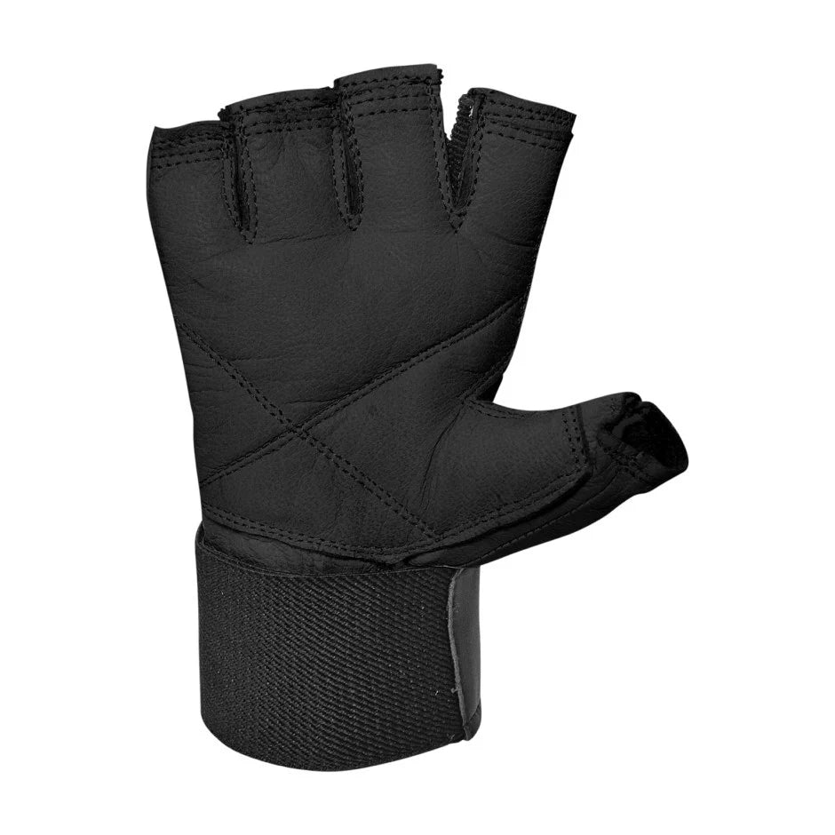 GUANTE FITNESS TORPEDO CUERO MUÑECA NEGRO