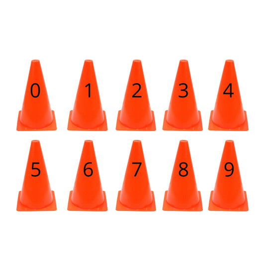 SET 10 CONO NUMERADOS 0 AL 9