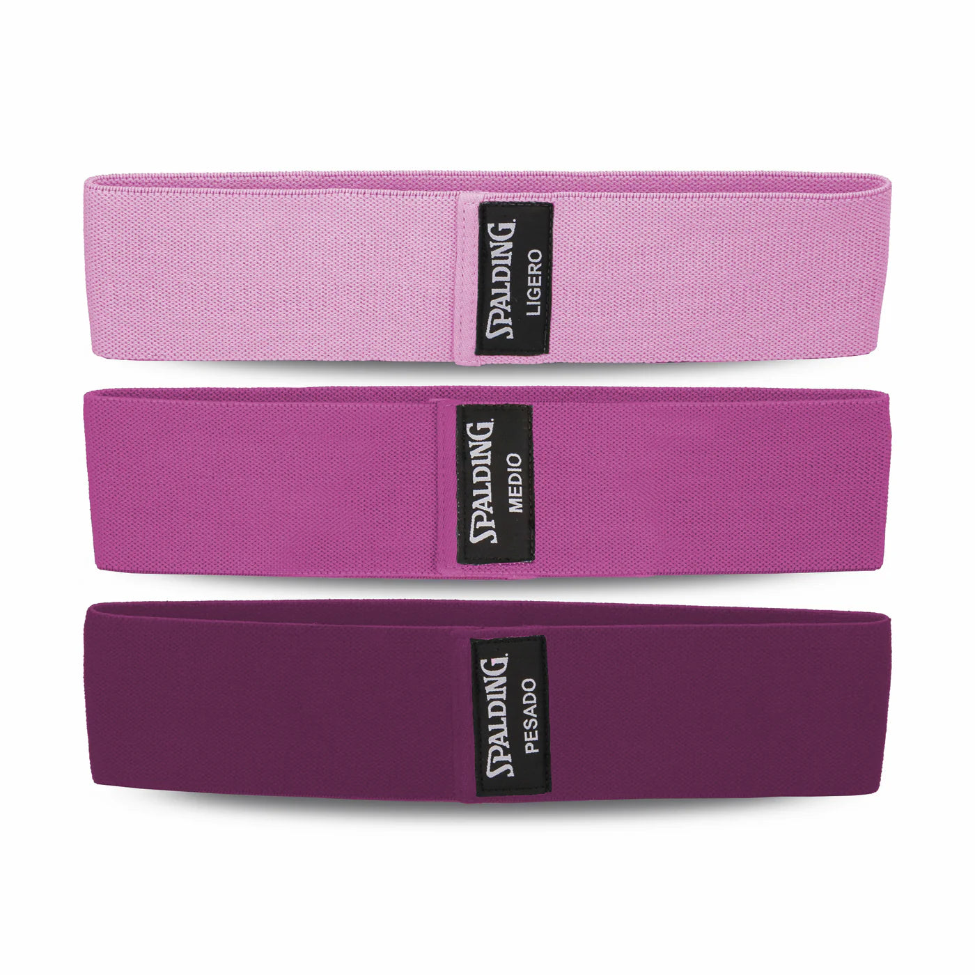SET 3 BANDAS DE RESISTENCIA TELA CERRADAS SPALDING ROSA